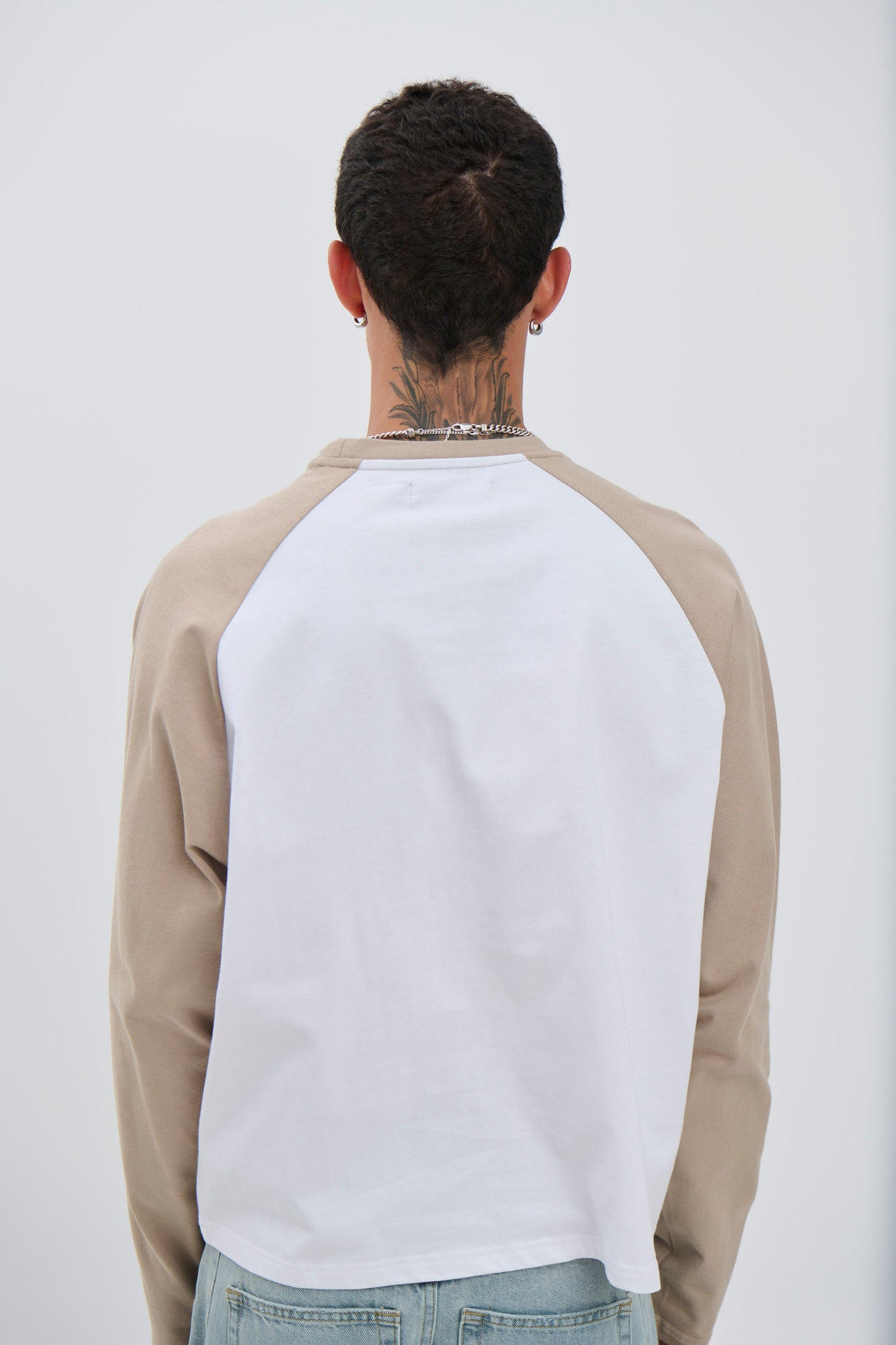 Crop Box Raglan Long Sleeve Light Khaki - FINAL SALE