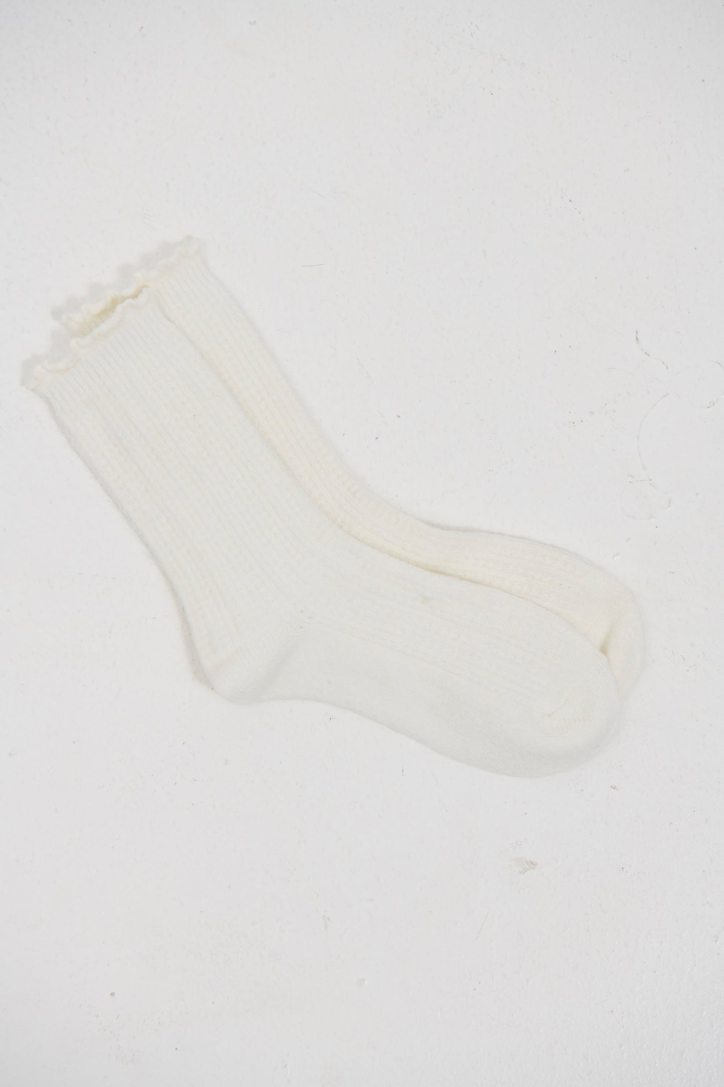 Frill Wool Sock White