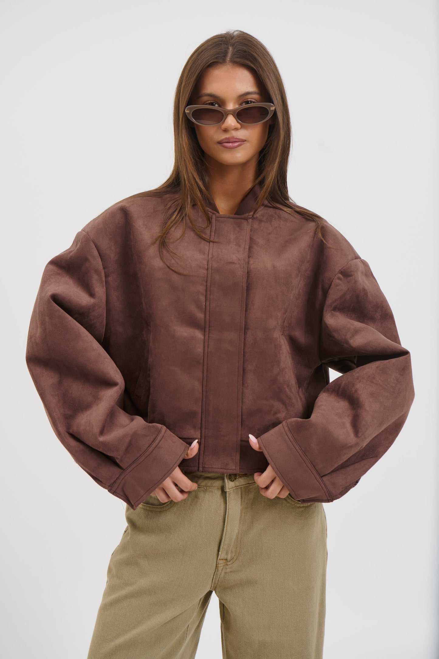 Legacy Suede Bomber Coffee