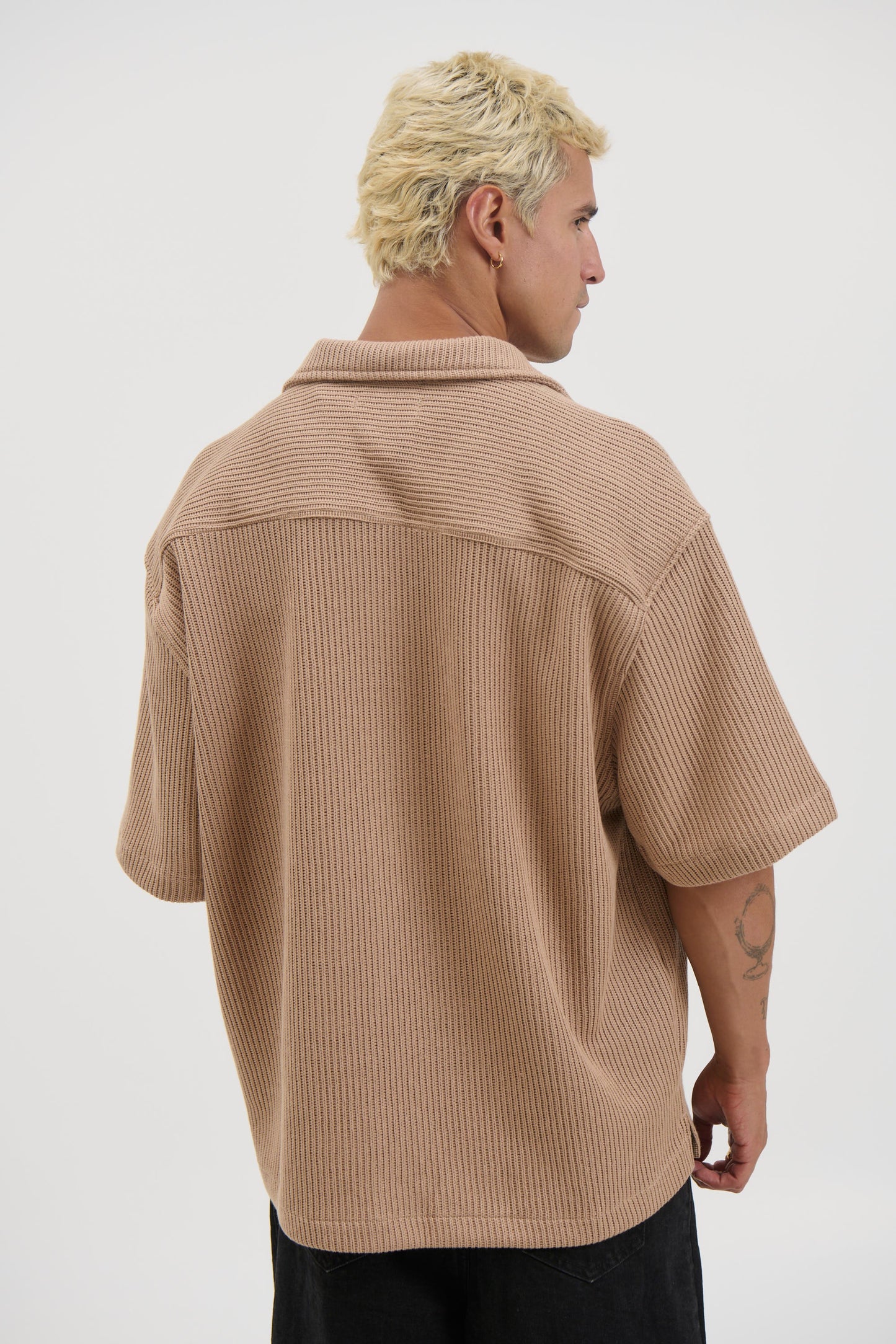 Chad Knitted Shirt Mocha - FINAL SALE