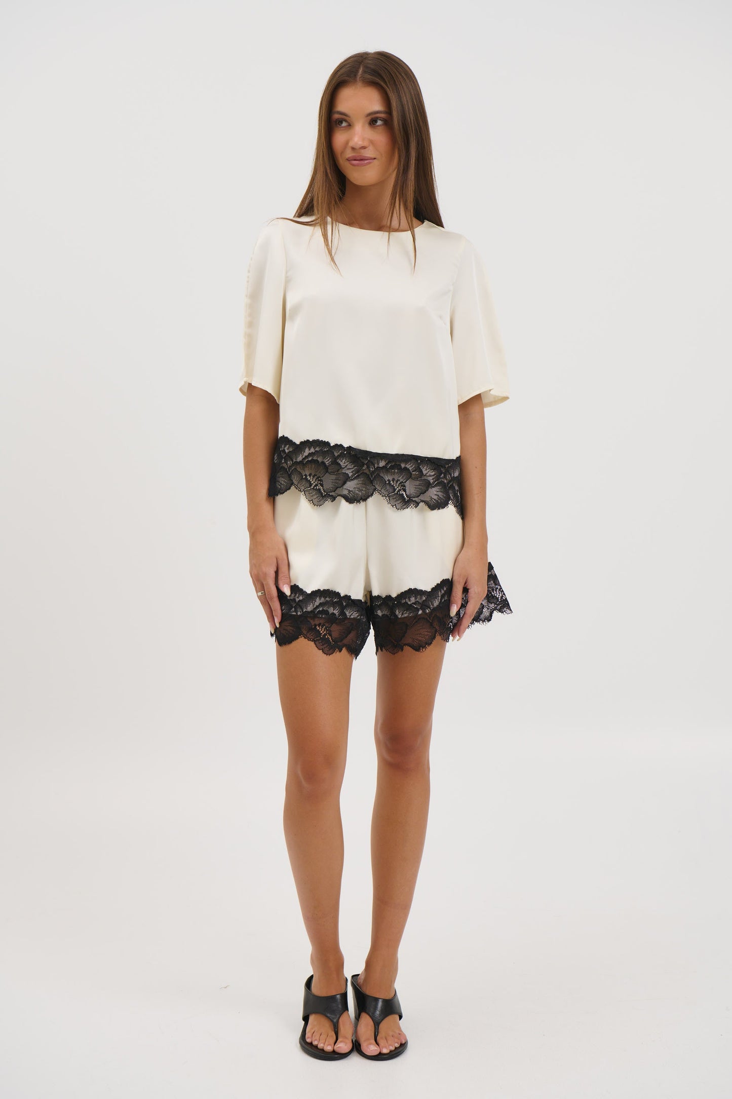 Alias Lace Trim Top White - FINAL SALE