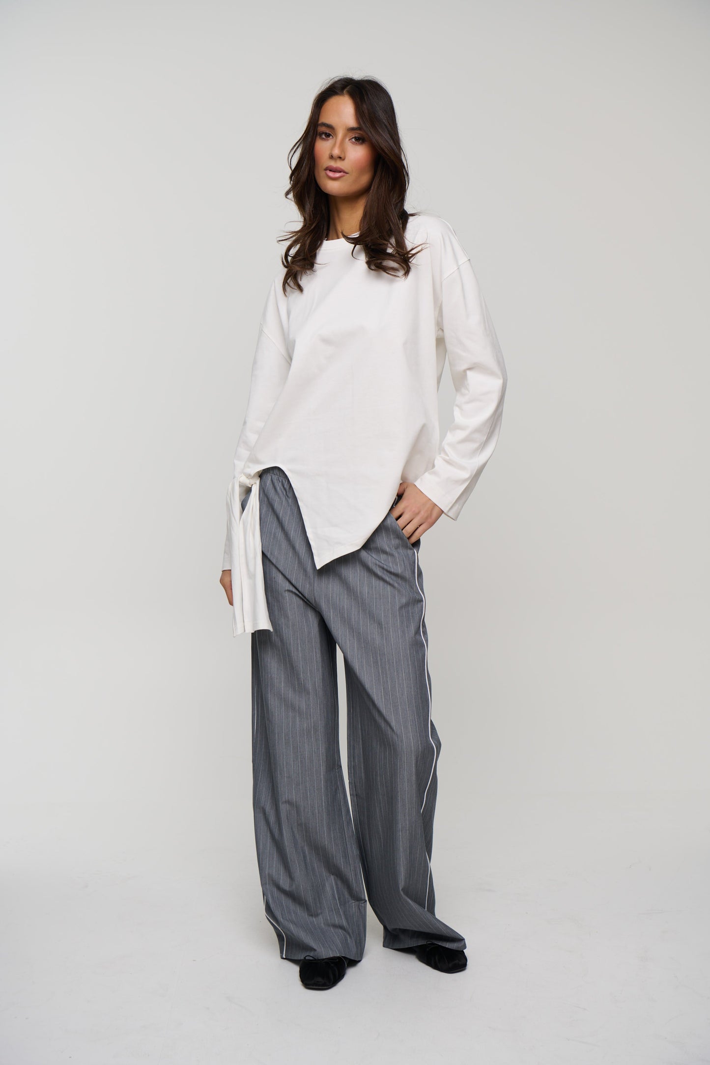 Jamie Pinstripe Pant Grey