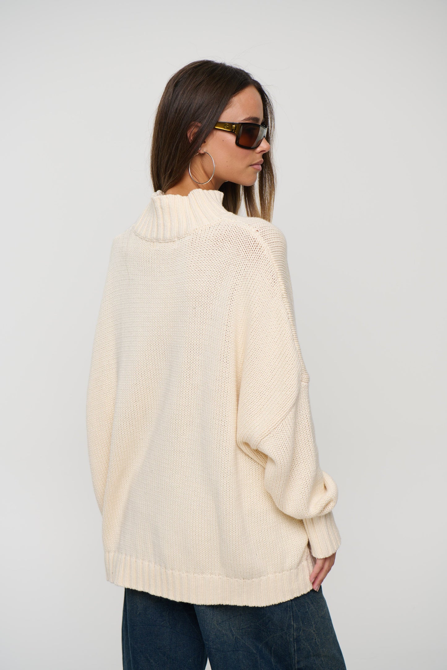 Layla Funnel Neck Knit Cream
