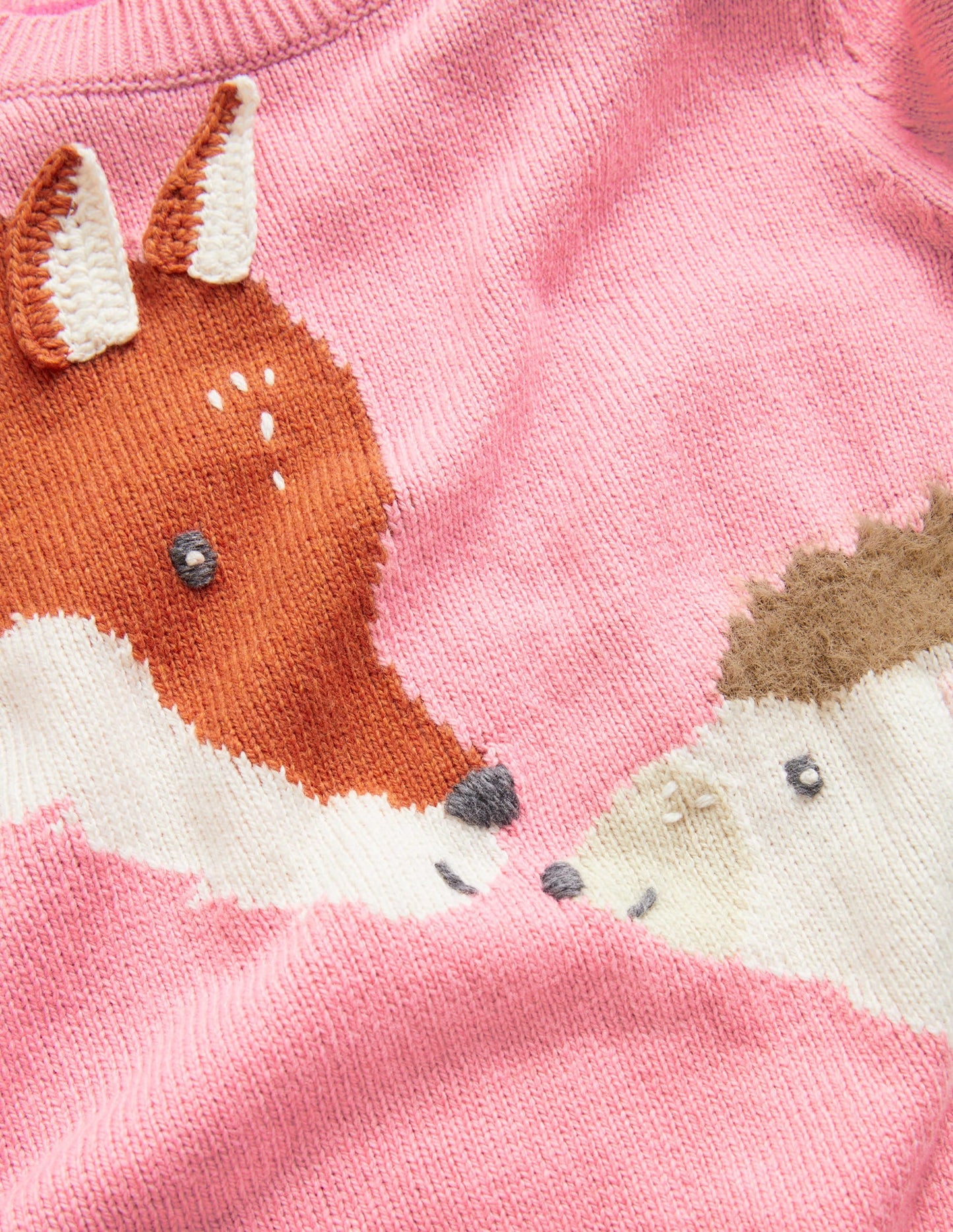 Animal Sleeve Sweater-Formica Pink Fox