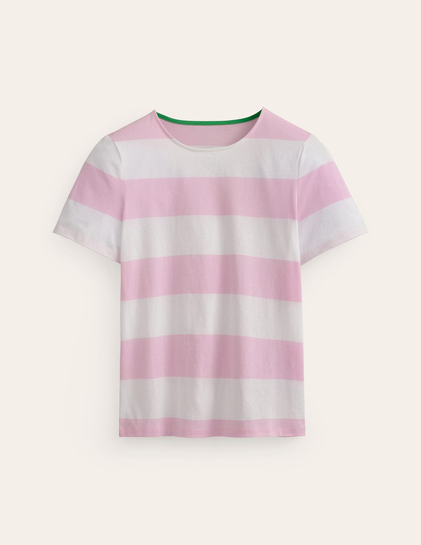 Bea Short Sleeve Breton-Pink Wide Stripe