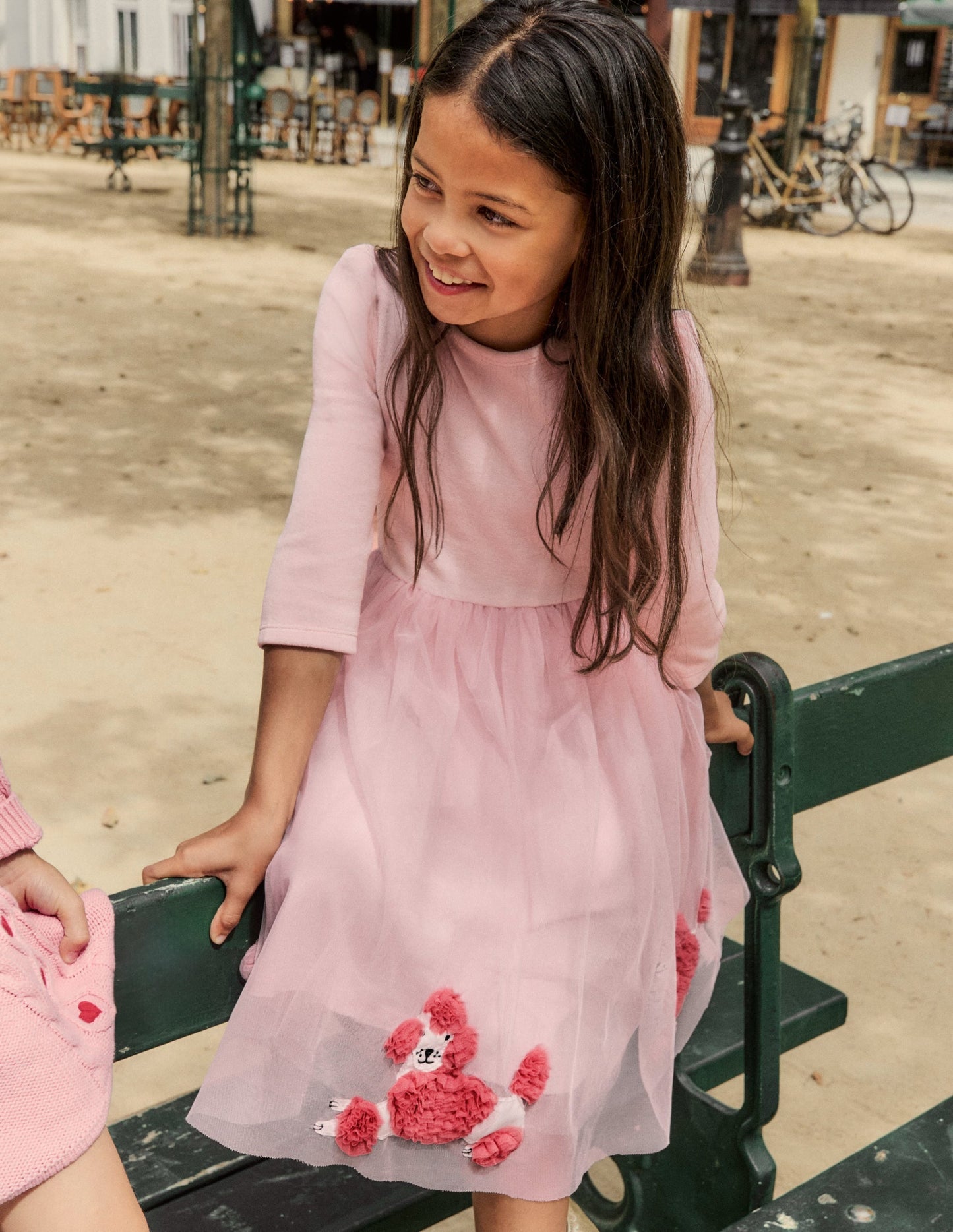 Aurora Appliqué Tulle Dress-Chalk Pink Poodles