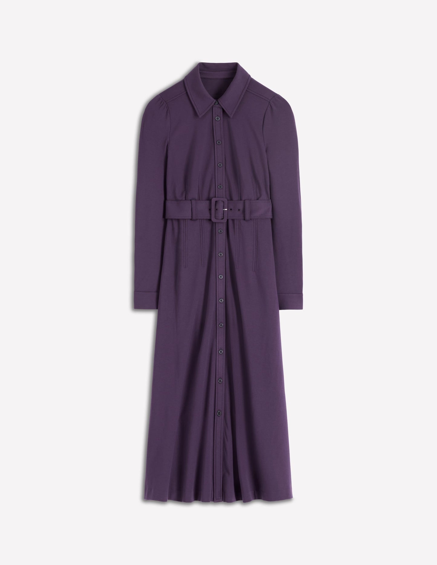 Anita Long Sleeve Shirt Dress-Blackberry