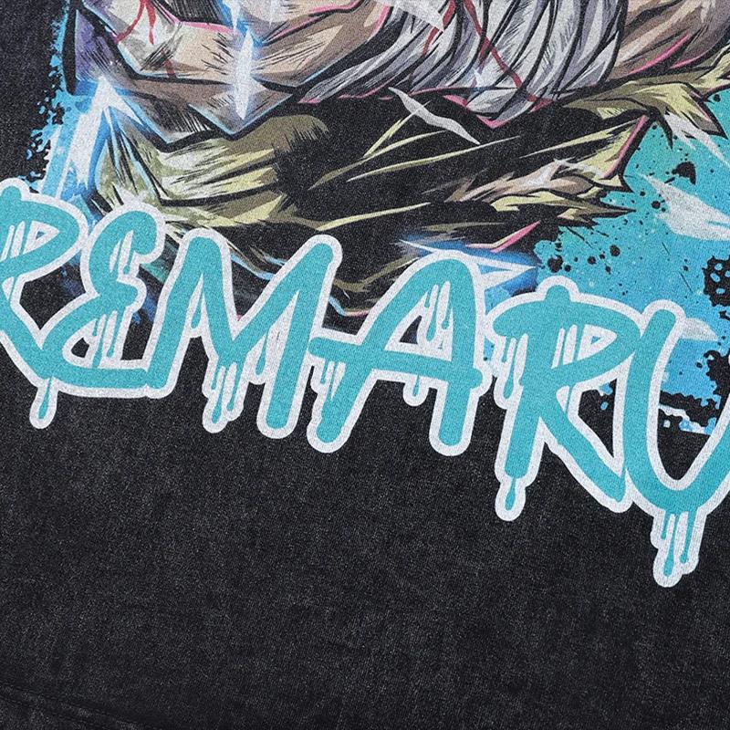 2024Summer Fashion Japanese Anime Print T Shirt Men Oversize