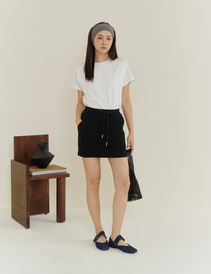 Becky Drawstring Skorts in Black