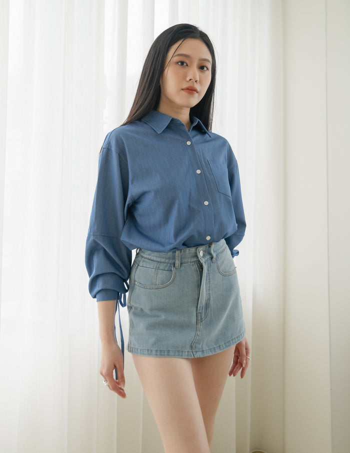 Charlie Oversized Shirt in Denim