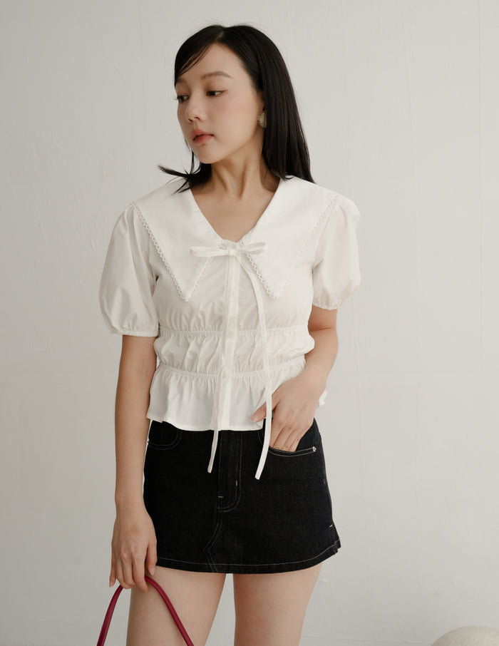Kendra Denim Skorts in Dark Indigo