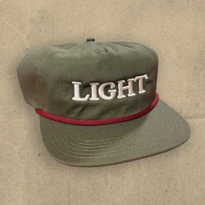 "Light" Embroidered Grandpa Hat (Olive)