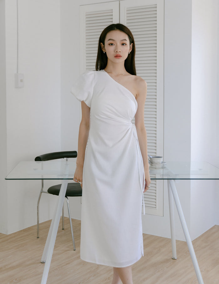 Meera Cutout Toga Dress in White