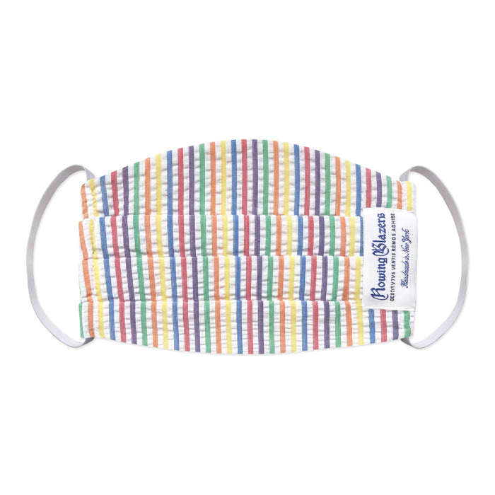 Rainbow Seersucker Face Mask