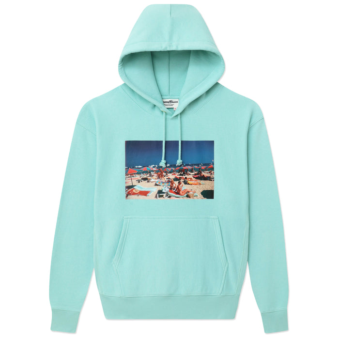blue hoodie