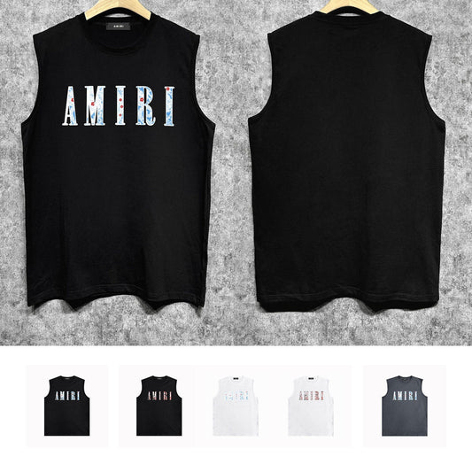 Amiri tank top colorful waist flower printing