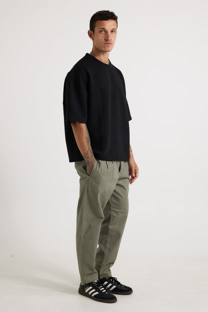 Colin Waffle Texture Tee Black - FINAL SALE