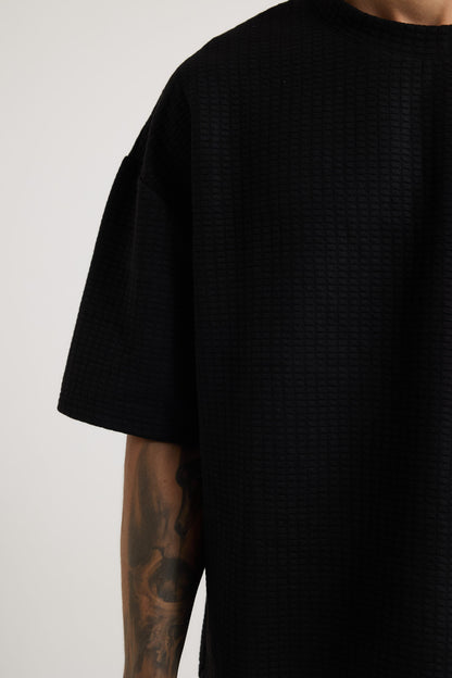 Colin Waffle Texture Tee Black - FINAL SALE