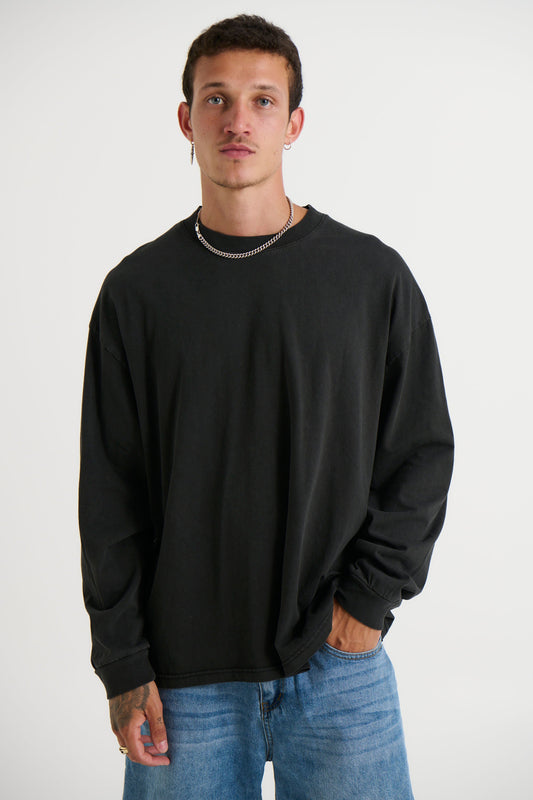 Enzyme Wash Long Sleeve Charcoal