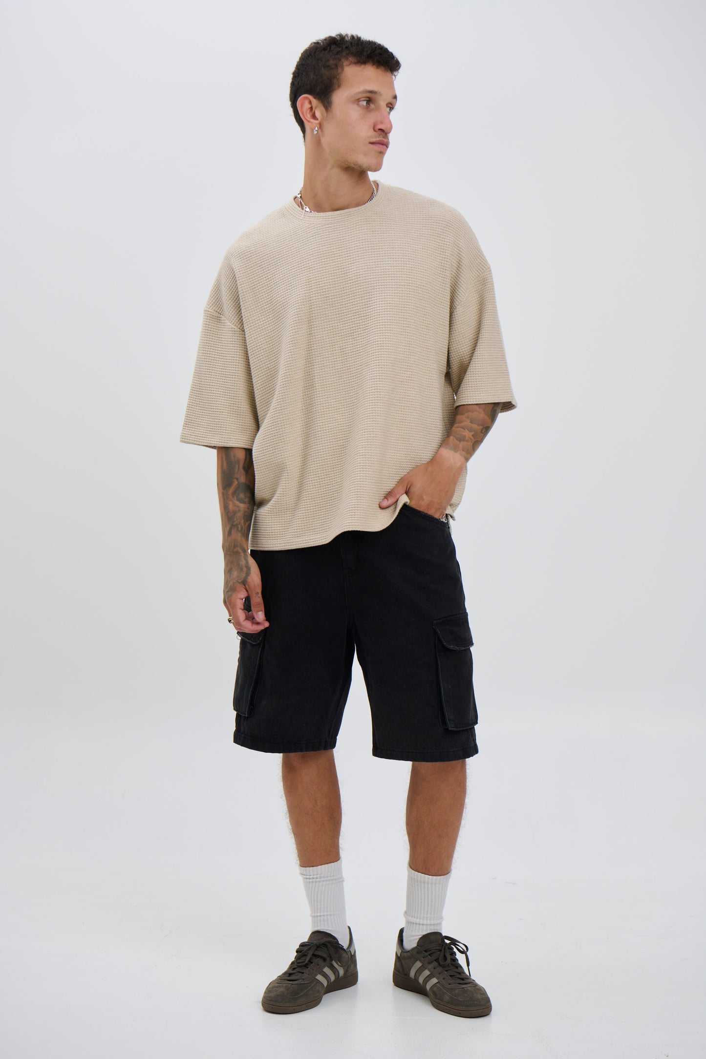 Lionel Waffle Tee Tan - FINAL SALE