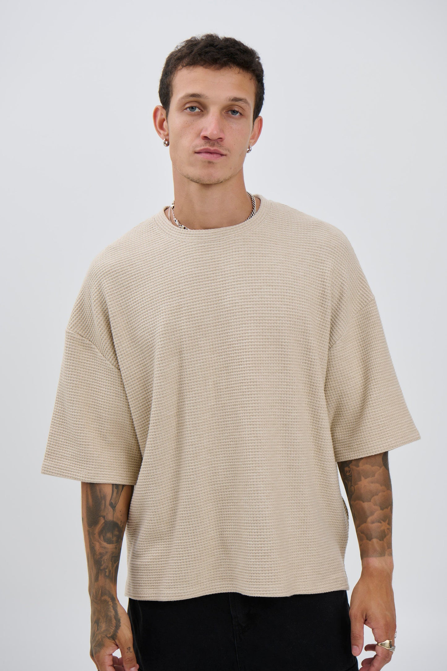 Lionel Waffle Tee Tan - FINAL SALE