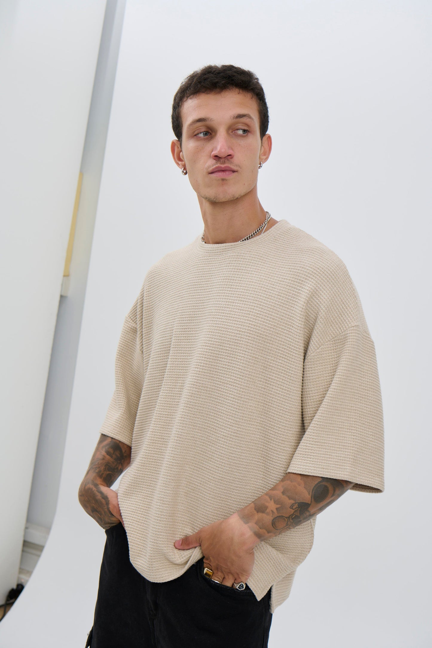 Lionel Waffle Tee Tan - FINAL SALE