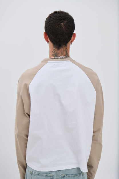 Crop Box Raglan Long Sleeve Light Khaki - FINAL SALE