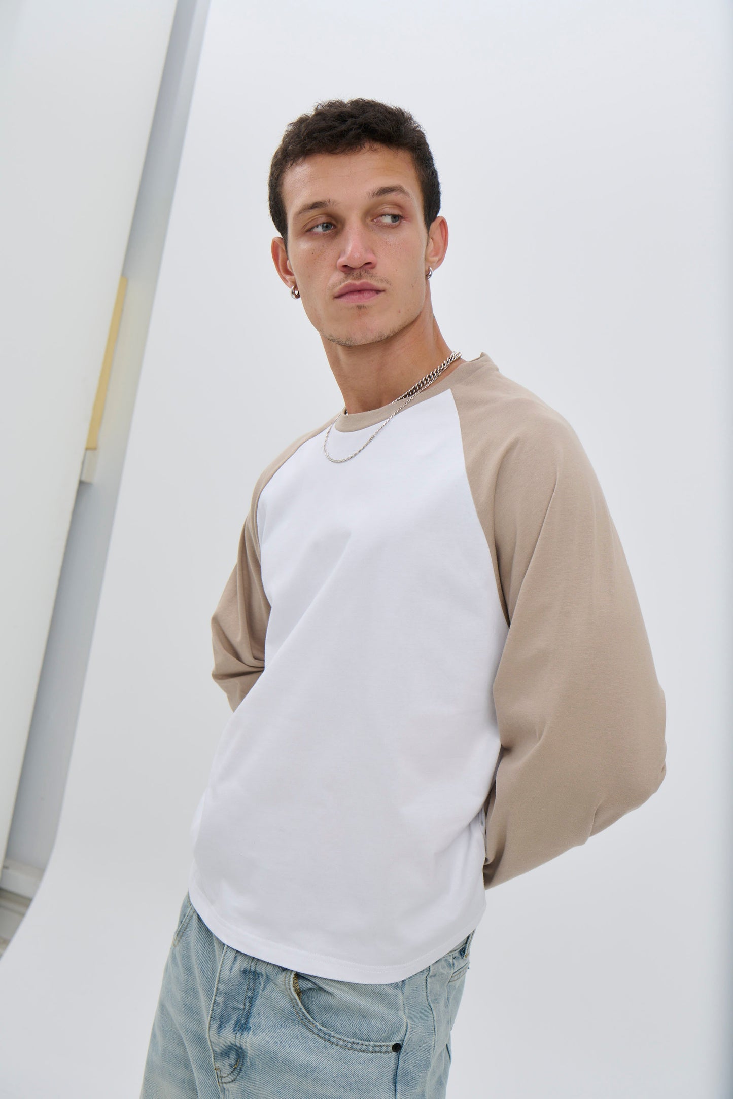 Crop Box Raglan Long Sleeve Light Khaki - FINAL SALE