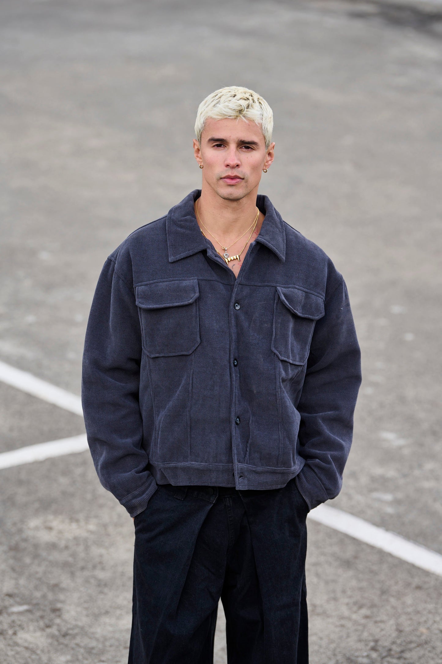 Levi Soft Cord Jacket Dark Grey