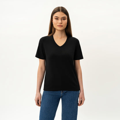 Fitted V-neck Pima T-shirt