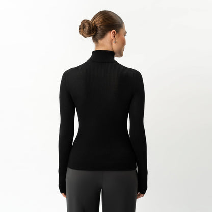 Merino Wool Ribbed Turtleneck