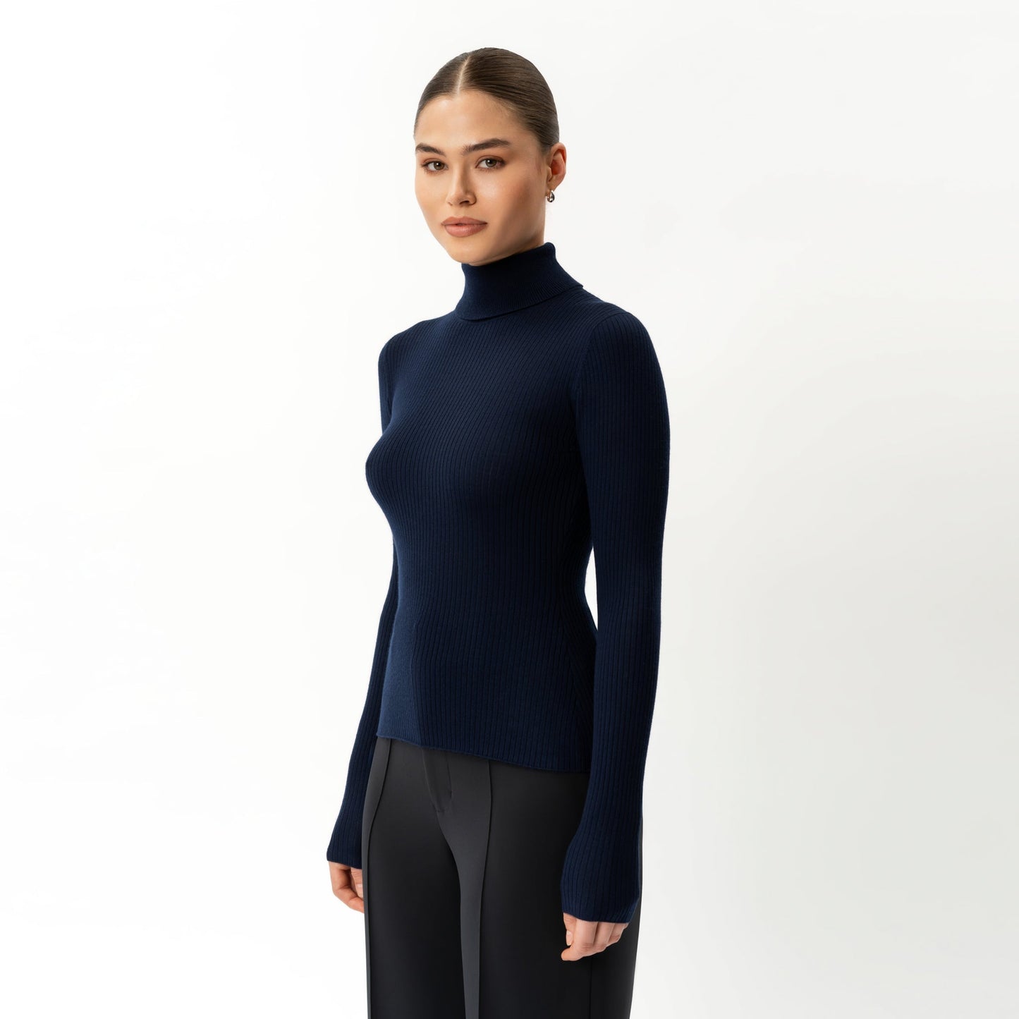 Merino Wool Ribbed Turtleneck