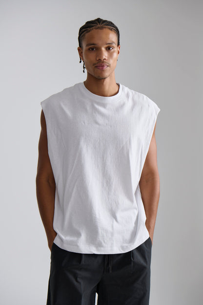 Elijah Soft Cotton Tank White - FINAL SALE