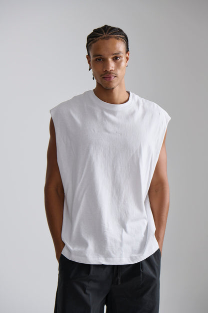 Elijah Soft Cotton Tank White - FINAL SALE