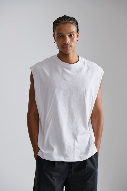 Elijah Soft Cotton Tank White - FINAL SALE