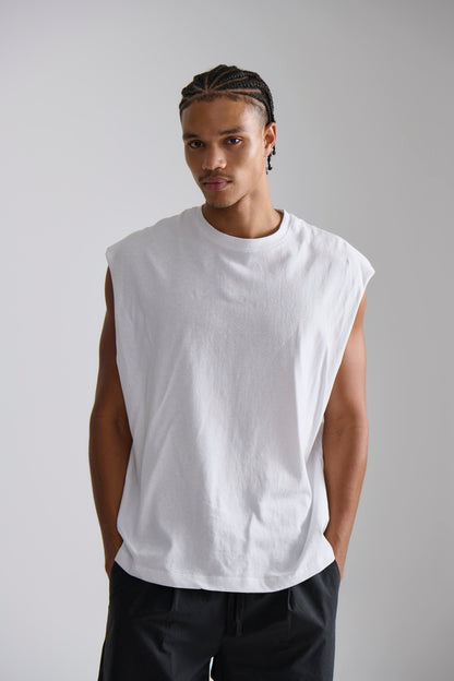 Elijah Soft Cotton Tank White - FINAL SALE