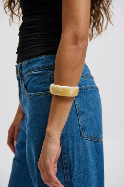 Joey Open Cuff Bangle Stone - FINAL SALE