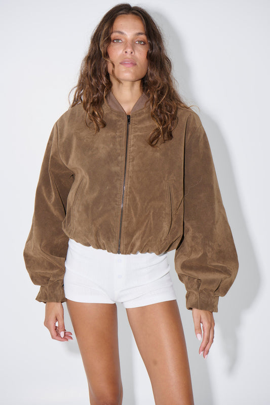 Clara Bomber Brown
