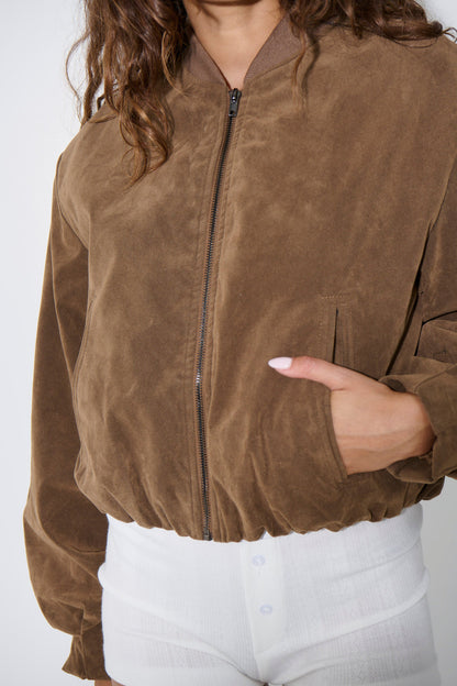 Clara Bomber Brown