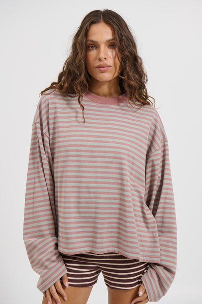 Bloom Long Sleeve Muted Pastels Stripe