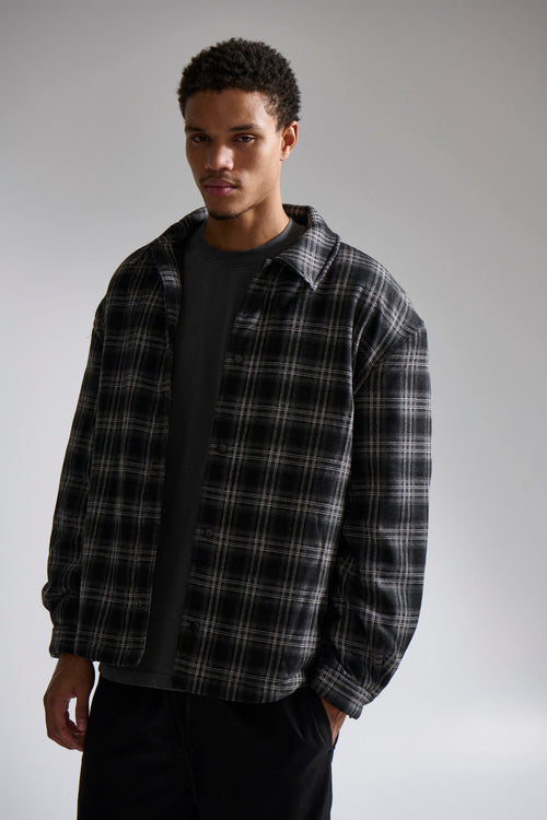 Check Trucker Jacket Black - FINAL SALE