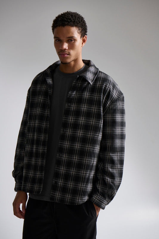 Check Trucker Jacket Black - FINAL SALE
