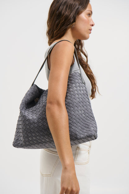 Anya Woven Tote Bag Steel