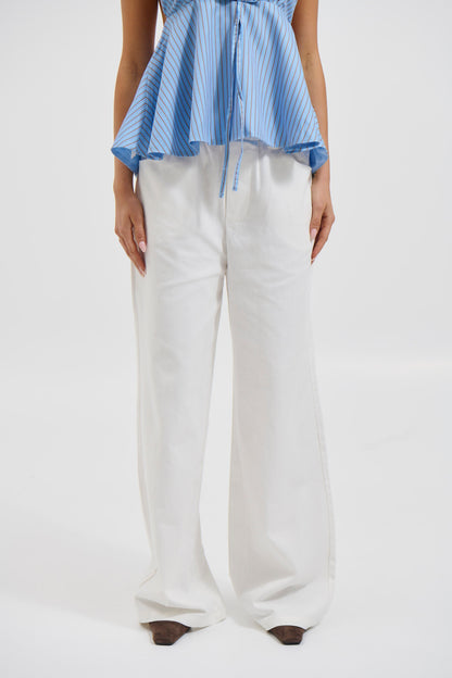 Kenzie Denim Relaxed Pant White