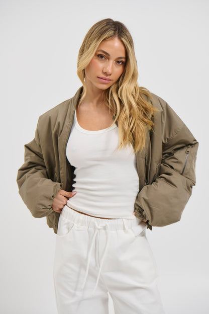 Dua Bomber Jacket Khaki