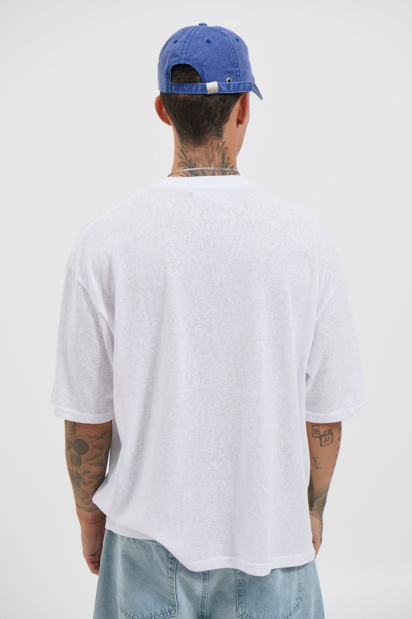 Lightweight Linen Look Tee White - FINAL SALE