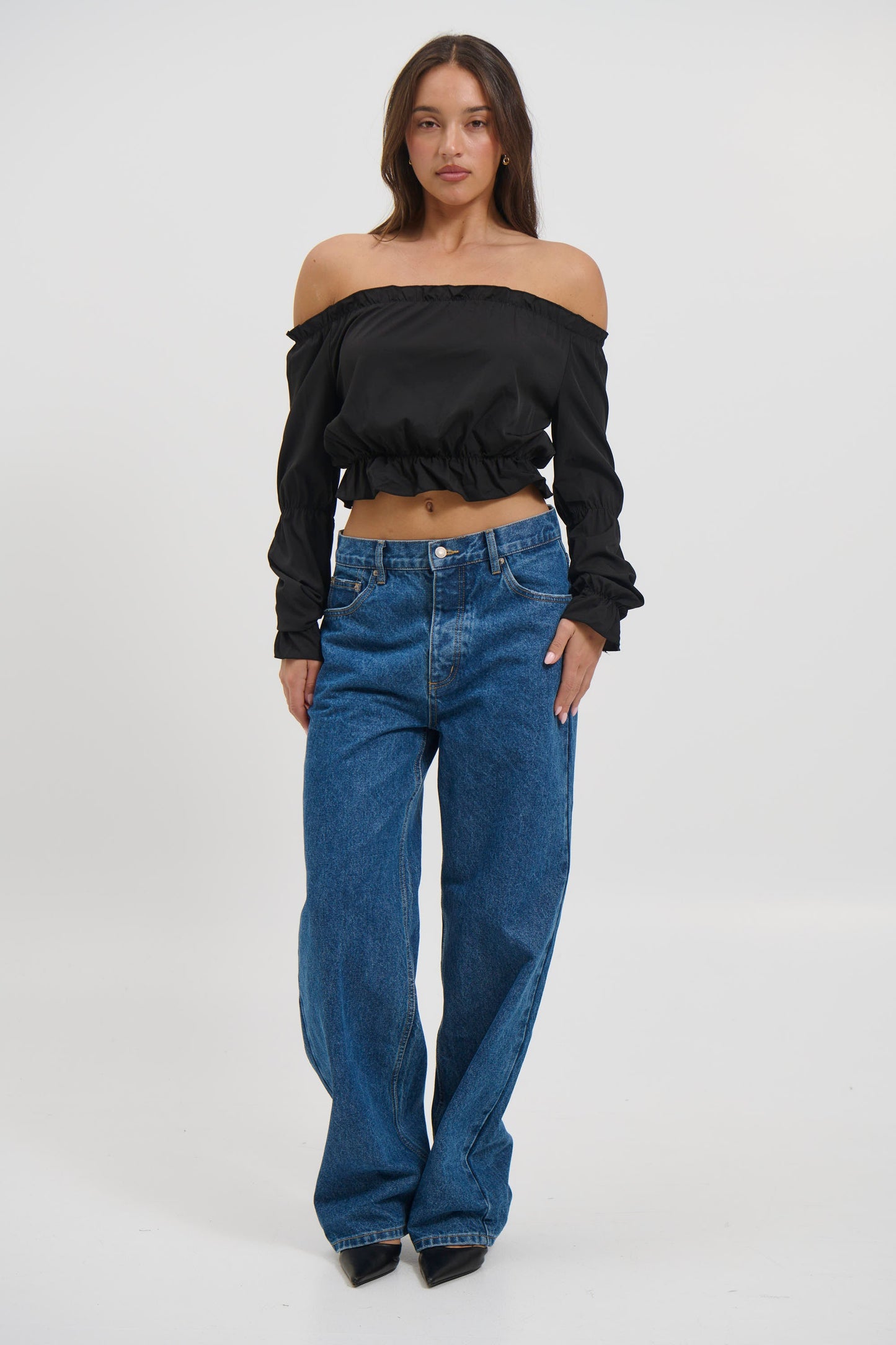 Antonia Off The Shoulder Top Black - FINAL SALE