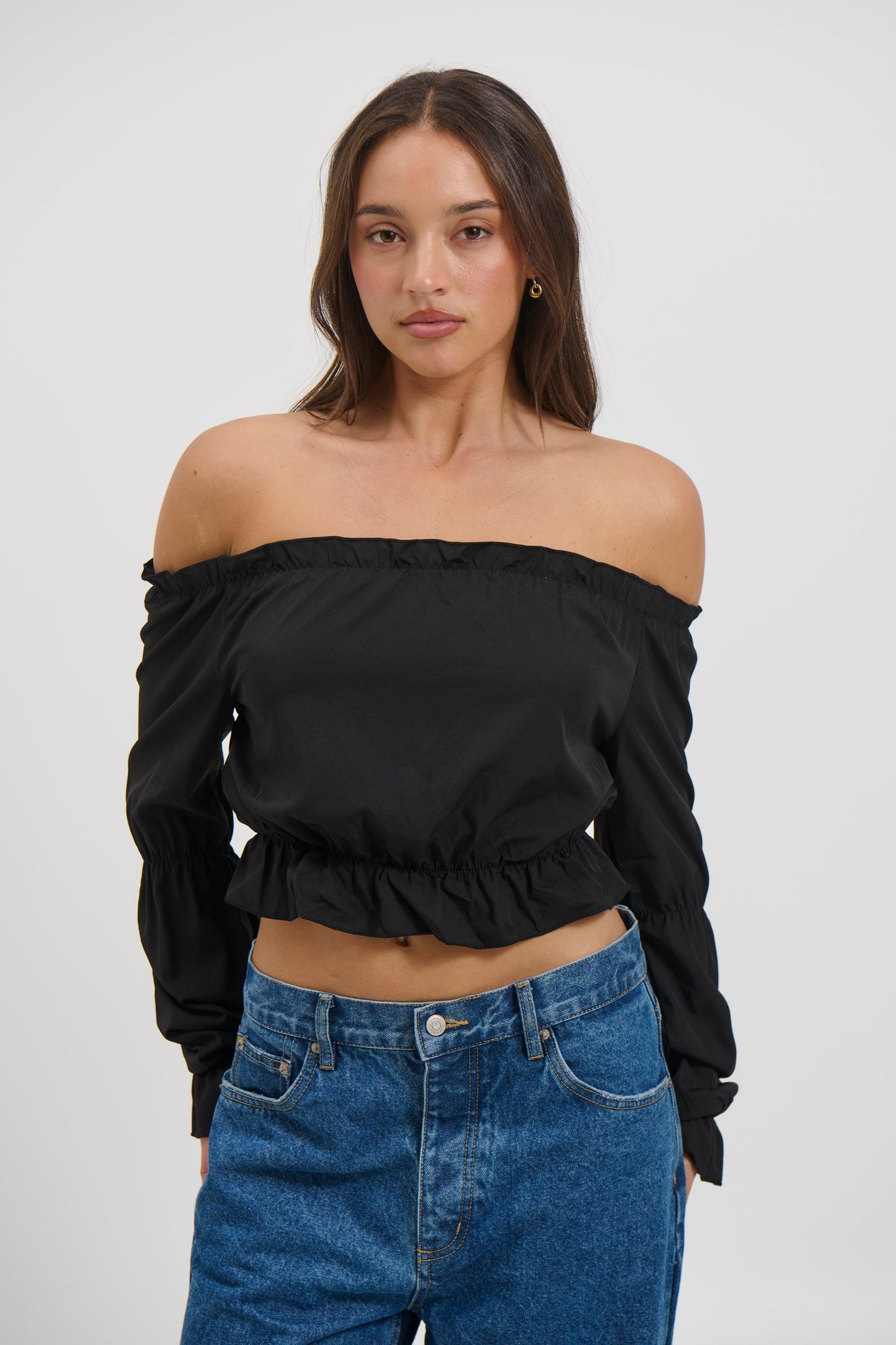 Antonia Off The Shoulder Top Black - FINAL SALE