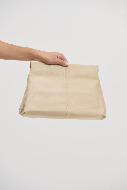 Becca Suede Clutch Beige