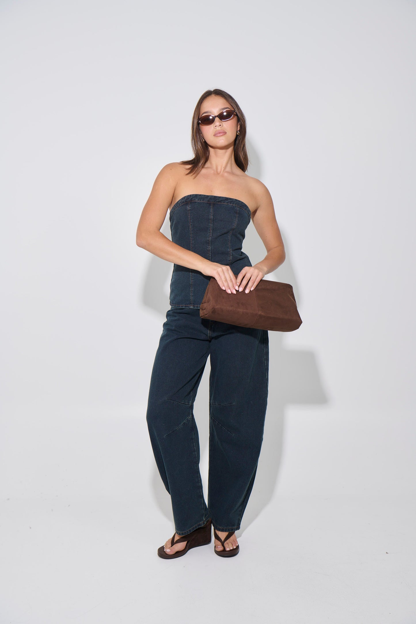 Lex Denim Corset Top Indigo - FINAL SALE